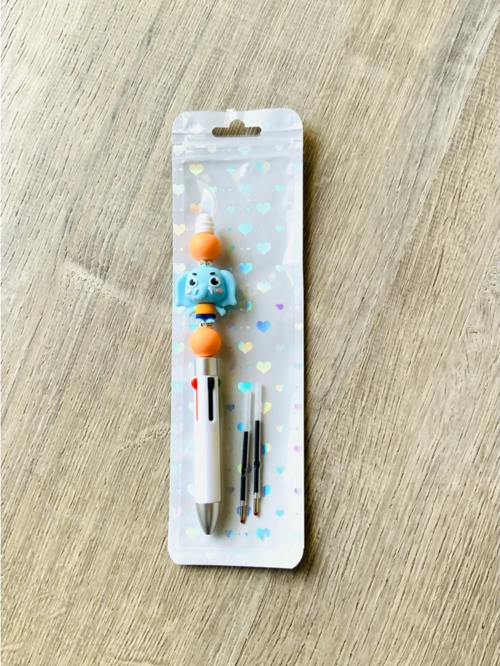 NEW📚 Homemade Beaded Multi-Color Retractable Pen OS